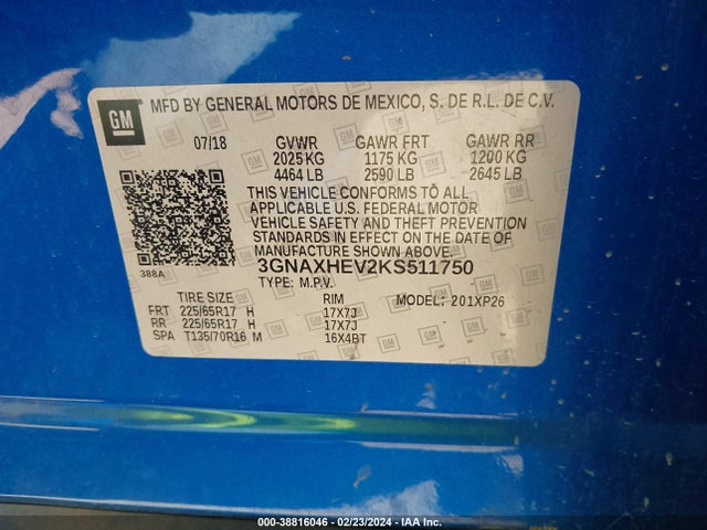 Chevrolet EQUINOX LS 2019 3GNAXHEV2KS511750 Image 9