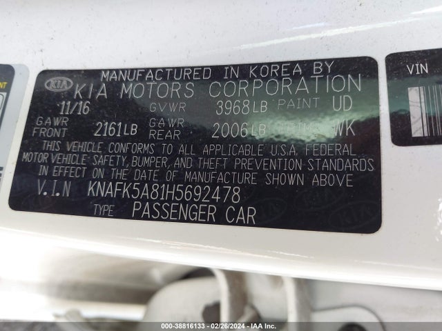 KIA FORTE LX 2017 KNAFK5A81H5692478 Image 9