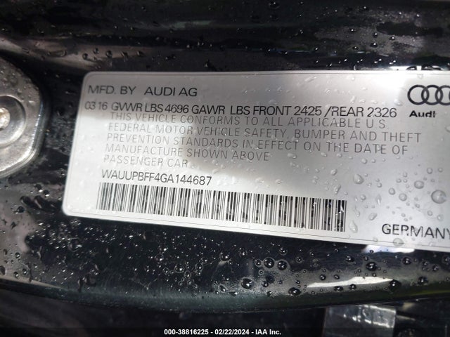 WAUUPBFF4GA144687 Audi A3 E-tron 1.4t Premium