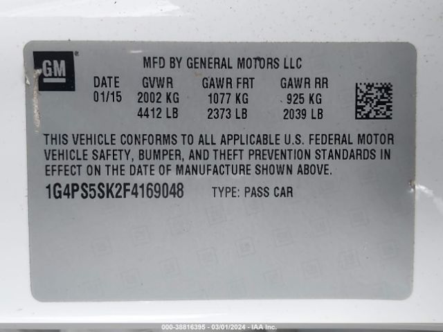 1G4PS5SK2F4169048 Buick Verano Leather Group
