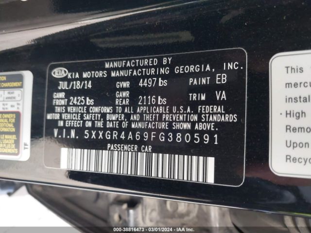 5XXGR4A69FG380591 KIA Optima Sx Turbo