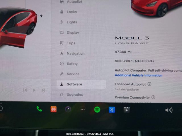 5YJ3E1EA3JF030747 Tesla MODEL 3