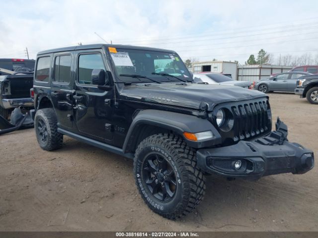 Auction sale of the 2021 Jeep Wrangler Unlimited Willys Sport 4x4, vin: 1C4HJXDG4MW646189, lot number: 38816814