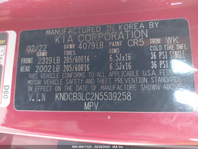 KIA NIRO LX 2022 KNDCB3LC2N5539258 Image 9