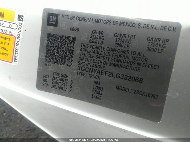 Chevrolet Silverado 1500 4wd Regular Cab Long Bed Wt 2020 3GCNYAEF2LG332068 Image 9