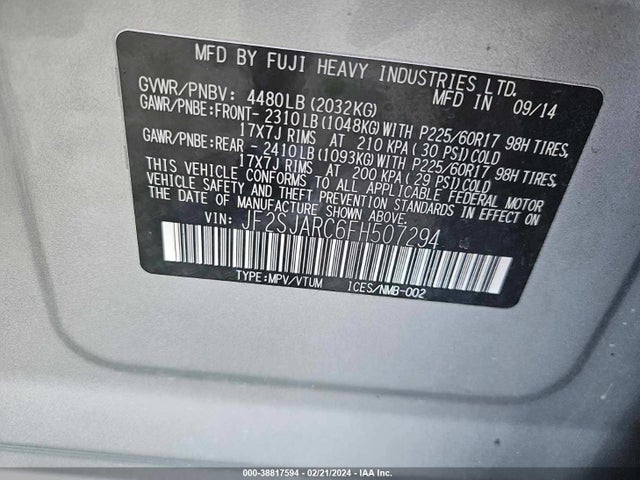 Subaru Forester 2015 JF2SJARC6FH507294 Image 9