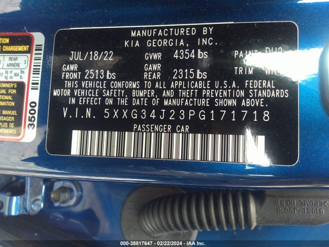 KIA K5 EX 2023 5XXG34J23PG171718 Image 9