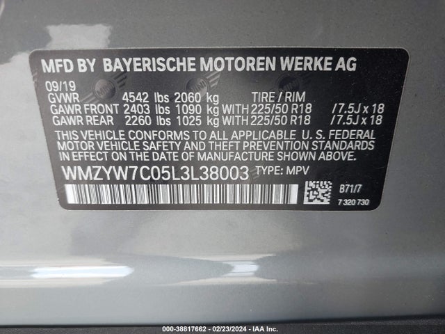 WMZYW7C05L3L38003 Mini Countryman Cooper S