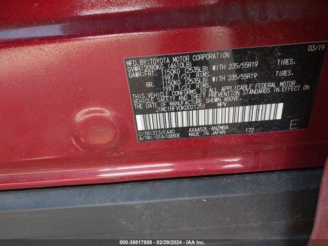 Toyota Rav4 Xle Premium 2019 JTMC1RFV0KD021251 Image 9