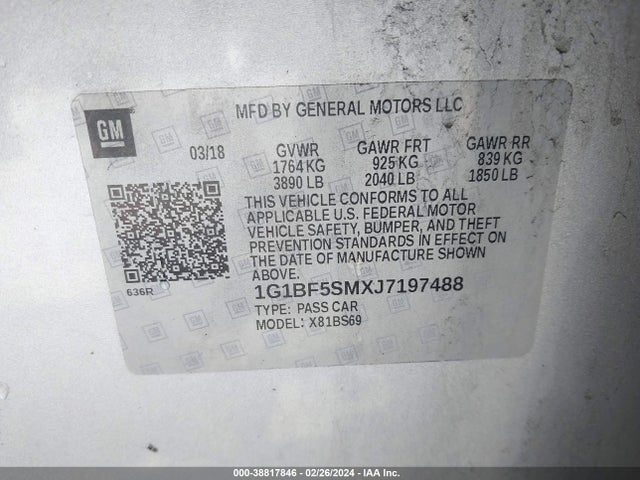 Chevrolet Cruze Premier Auto 2018 1G1BF5SMXJ7197488 Image 9