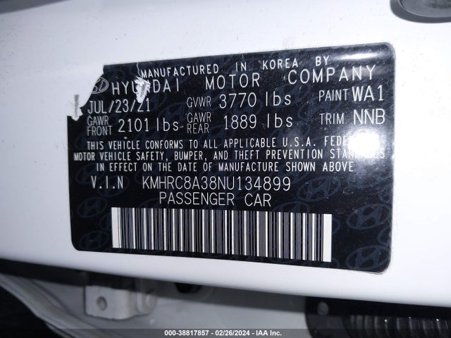 Hyundai Venue Limited 2022 KMHRC8A38NU134899 Image 9