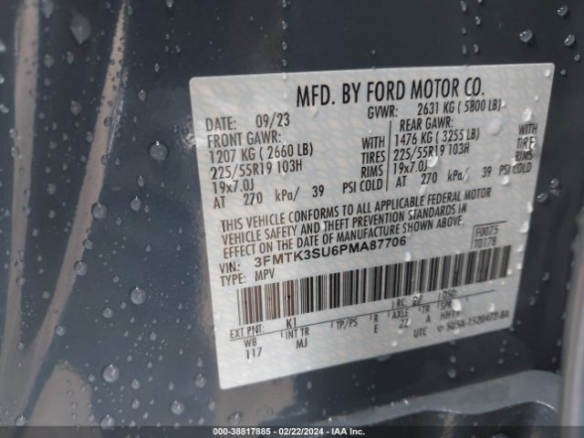 3FMTK3SU6PMA87706 Ford Mustang Mach-e Premium