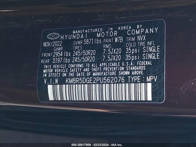 Hyundai Palisade Limited 2023 KM8R5DGE2PU562076 Image 9