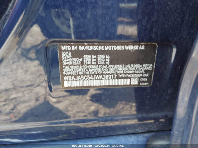 BMW 530I 2018 WBAJA5C54JWA38917 Image 9