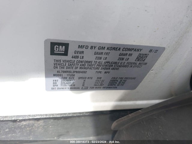 Chevrolet Trailblazer Awd Lt 2023 KL79MRSL3PB004692 Image 9
