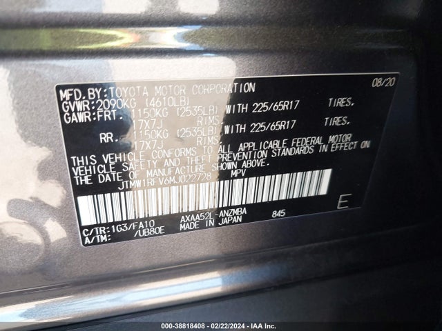 Toyota Rav4 Xle 2021 JTMW1RFV6MJ022728 Image 9