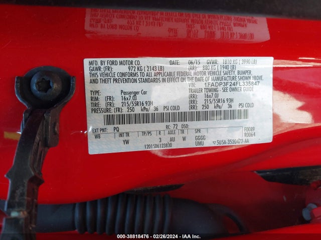 Ford FOCUS SE 2015 1FADP3F24FL335847 Image 9