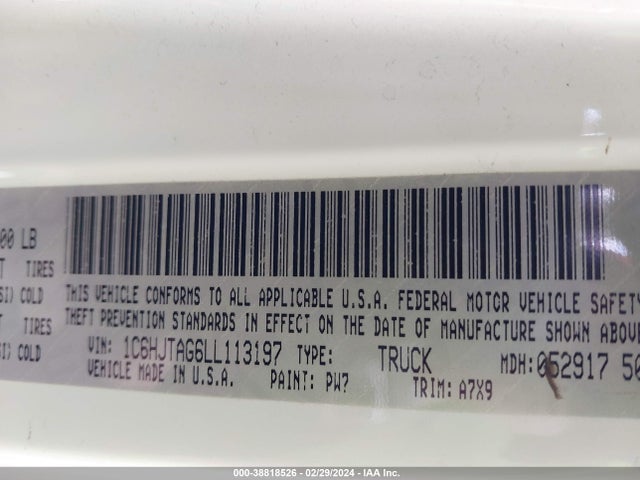 1C6HJTAG6LL113197 Jeep Gladiator Sport S 4x4