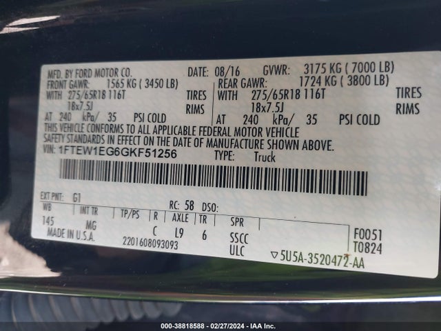 Ford F-150 Xlt 2016 1FTEW1EG6GKF51256 Image 9