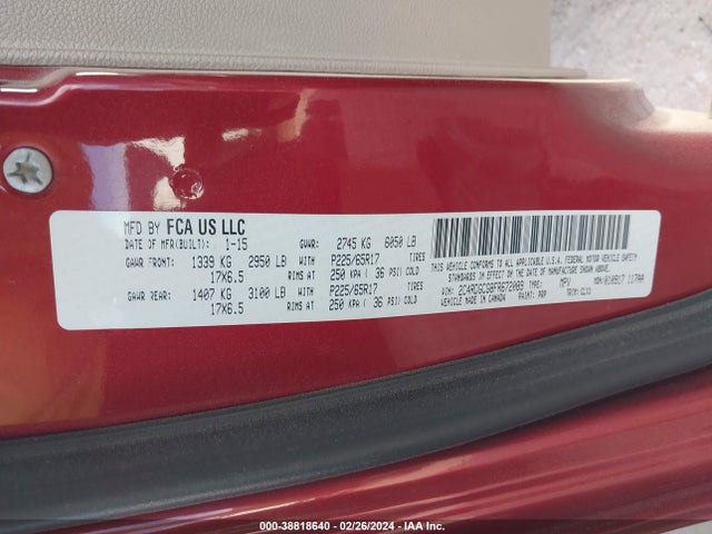 Dodge Grand Caravan Sxt Plus 2015 2C4RDGCG8FR672089 Image 9