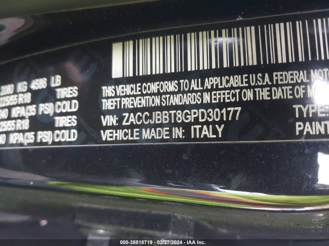 ZACCJBBT8GPD30177 Jeep Renegade Justice