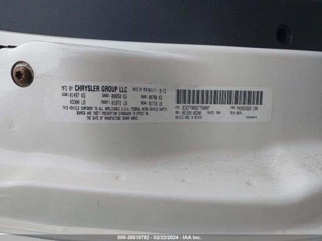 2013 FIAT 500 3C3CFFBR6DT750087 Photo 8