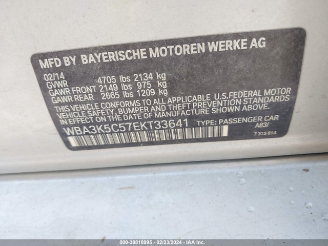 BMW 328d Xdrive 2014 WBA3K5C57EKT33641 Image 9