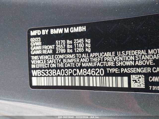 BMW M4 Competition Xdrive 2023 WBS33BA03PCM84620 Image 9
