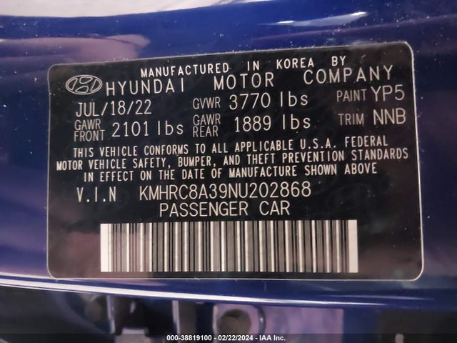 Hyundai Venue Limited 2022 KMHRC8A39NU202868 Image 9