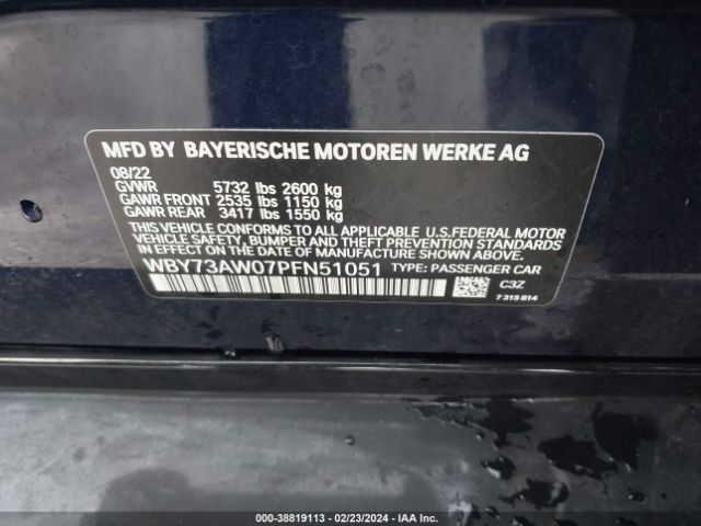 WBY73AW07PFN51051 BMW I4 Edrive40
