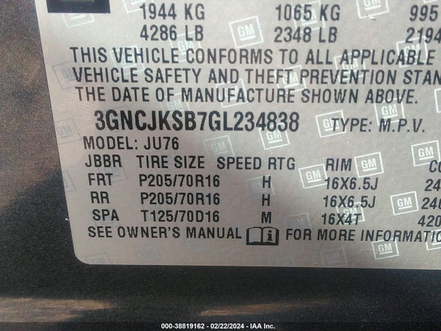 Chevrolet Trax 1ls 2016 3GNCJKSB7GL234838 Image 9