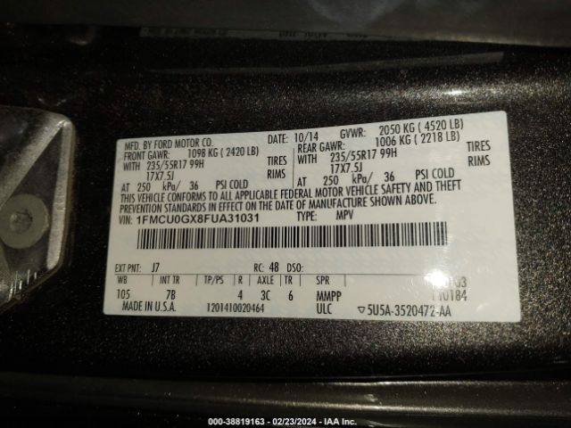 1FMCU0GX8FUA31031 Ford ESCAPE SE