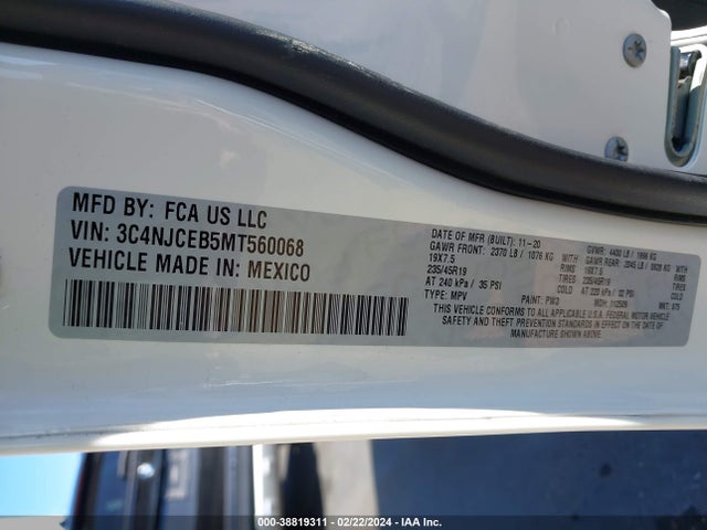 3C4NJCEB5MT560068 Jeep Compass 80th Anniversary Fwd