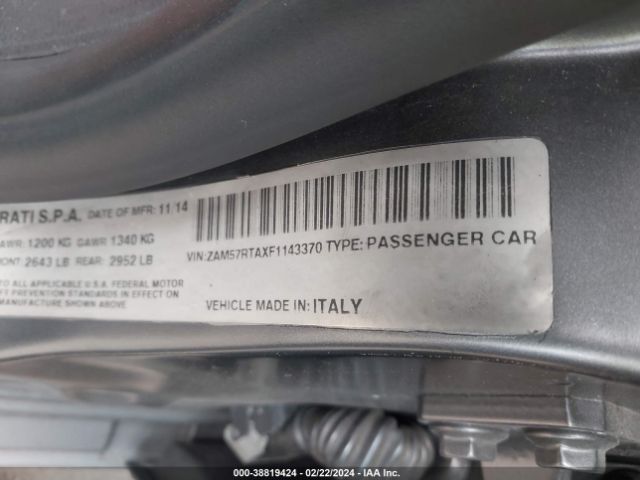 ZAM57RTAXF1143370 Maserati Ghibli S Q4