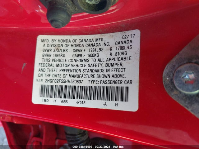 Honda Civic Lx 2017 2HGFC2F55HH520607 Image 9