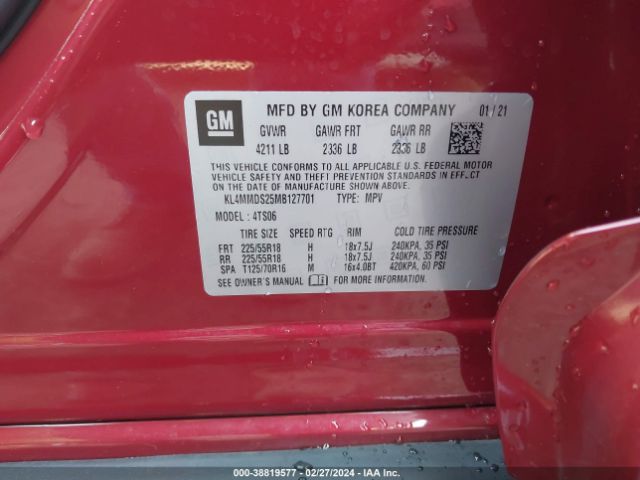 KL4MMDS25MB127701 Buick Encore Gx Fwd Select