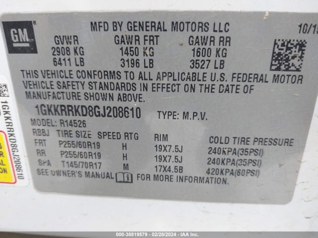 GMC Acadia Slt-1 2016 1GKKRRKD8GJ208610 Image 9