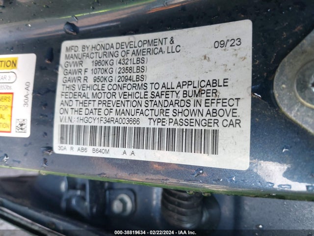 Honda ACCORD EX 2024 1HGCY1F34RA003666 Image 9
