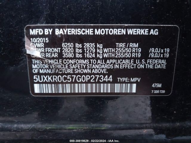 5UXKR0C57G0P27344 BMW X5 Xdrive35i