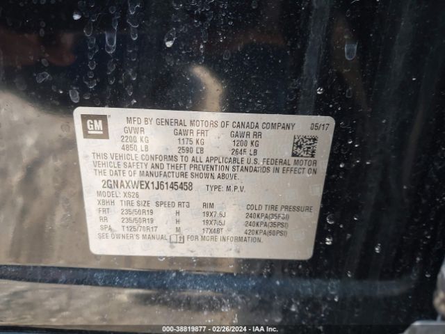 2GNAXWEX1J6145458 Chevrolet Equinox Premier