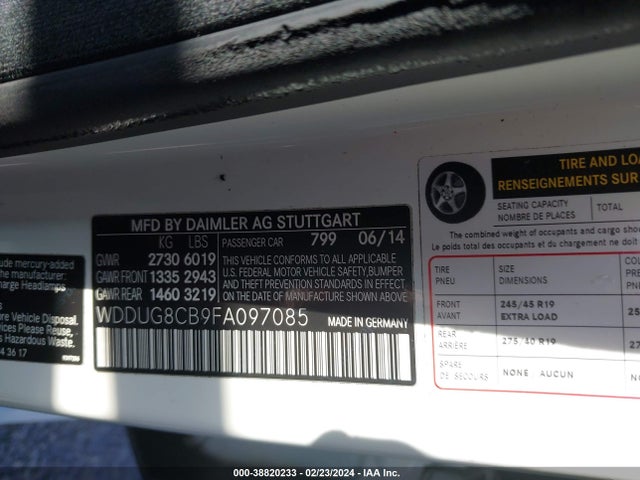 WDDUG8CB9FA097085 Mercedes-Benz S 550