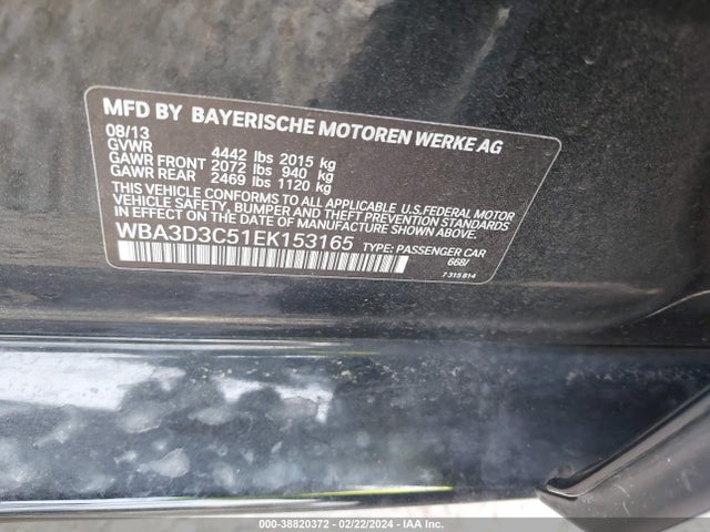 BMW 328D 2014 WBA3D3C51EK153165 Image 9