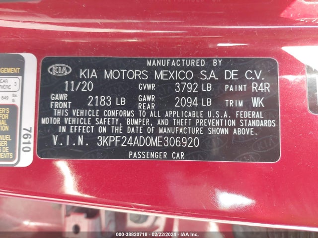 KIA Forte Lxs 2021 3KPF24AD0ME306920 Image 9