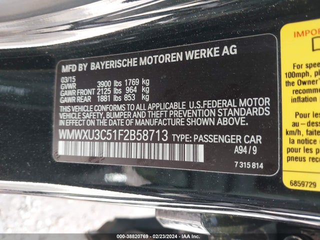 2015 MINI HARDTOP WMWXU3C51F2B58713 Photo 8