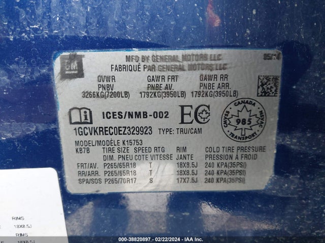 Chevrolet Silverado 1500 1lt/2lt 2014 1GCVKREC0EZ329923 Image 9