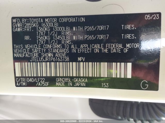 JTELU5JR1P6163738 Toyota 4runner Trd Pro