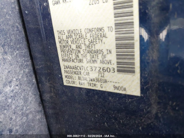 Nissan Maxima Sv Xtronic Cvt 2020 1N4AA6CV7LC372603 Image 9