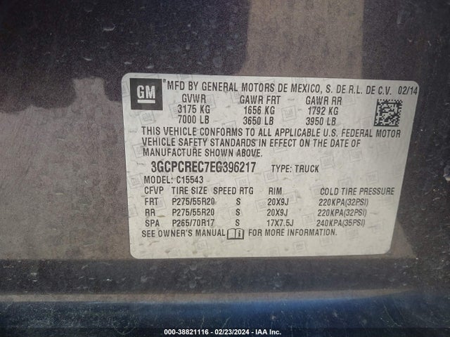 Chevrolet Silverado 1500 1lt 2014 3GCPCREC7EG396217 Image 9