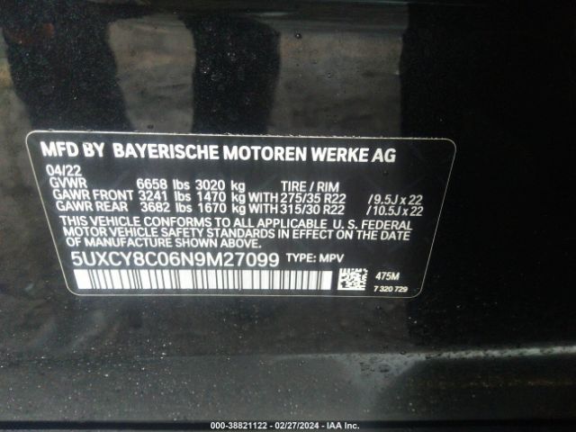 5UXCY8C06N9M27099 BMW X6 M50i