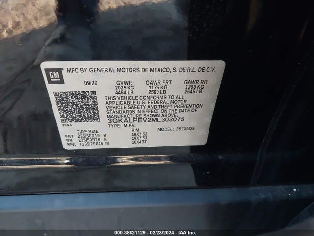 3GKALPEV2ML303075 GMC Terrain Fwd Slt